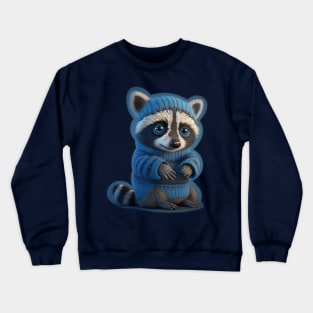 Cute Raccoon wearing Christmas sweater Crewneck Sweatshirt